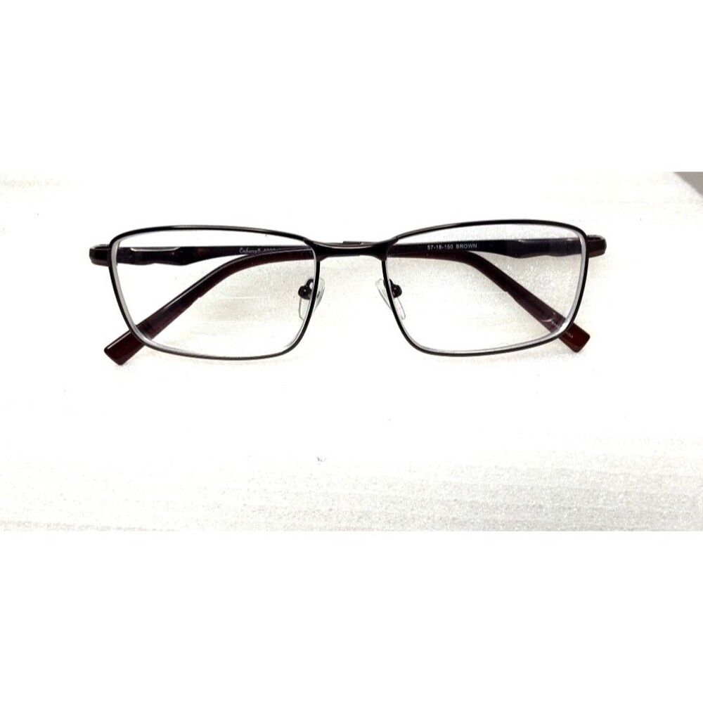 Men's Enhance 4292 Black Metal Square Eyeglasses Frames Flex Hinge 57-18-150 VGC